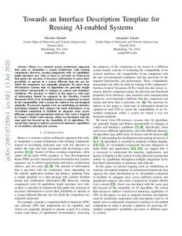 Towards an Interface Description Template for AI-enabled Systems
