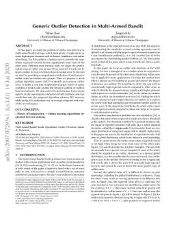 Generic Outlier Detection in Multi-Armed Bandit