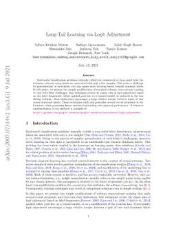 Long-tail learning via logit adjustment