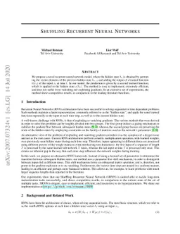 Shuffling Recurrent Neural Networks