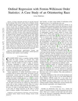 Ordinal Regression with Fenton-Wilkinson Order Statistics: A Case Study
  of an Orienteering Race