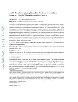 Are We There Yet? Evaluating State-of-the-Art Neural Network based
  Geoparsers Using EUPEG as a Benchmarking Platform