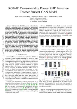 RGB-IR Cross-modality Person ReID based on Teacher-Student GAN Model