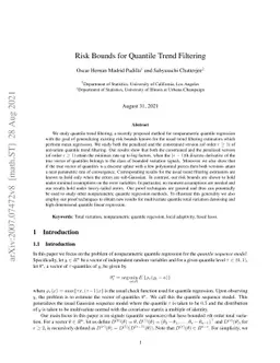 Risk Bounds for Quantile Trend Filtering