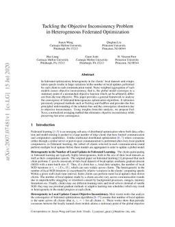 Tackling the Objective Inconsistency Problem in Heterogeneous Federated
  Optimization