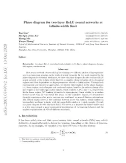 Phase diagram for two-layer ReLU neural networks at infinite-width limit