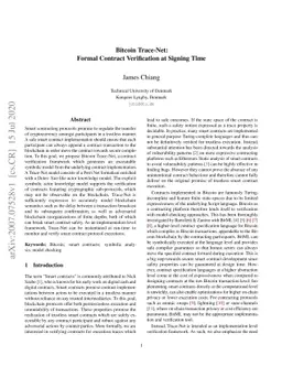 Bitcoin Trace-Net: Formal Contract Verification at Signing Time