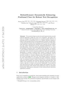 RobustScanner: Dynamically Enhancing Positional Clues for Robust Text
  Recognition