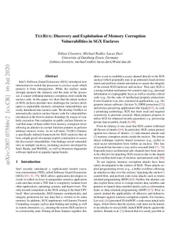 TeeRex: Discovery and Exploitation of Memory Corruption Vulnerabilities
  in SGX Enclaves