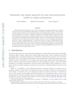 Stationarity and ergodic properties for some observation-driven models
  in random environments