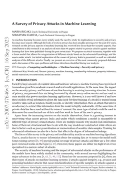 A Survey of Privacy Attacks in Machine Learning