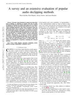 A survey and an extensive evaluation of popular audio declipping methods