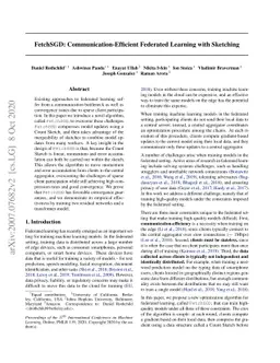 FetchSGD: Communication-Efficient Federated Learning with Sketching