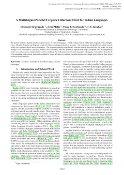 A Multilingual Parallel Corpora Collection Effort for Indian Languages