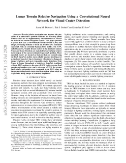 Lunar Terrain Relative Navigation Using a Convolutional Neural Network
  for Visual Crater Detection