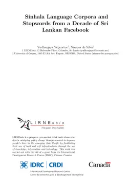Sinhala Language Corpora and Stopwords from a Decade of Sri Lankan
  Facebook