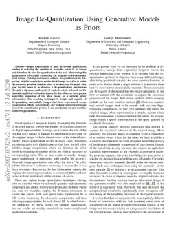 Image De-Quantization Using Generative Models as Priors