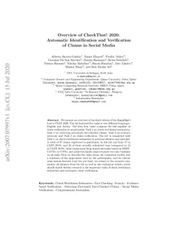 Overview of CheckThat! 2020: Automatic Identification and Verification
  of Claims in Social Media