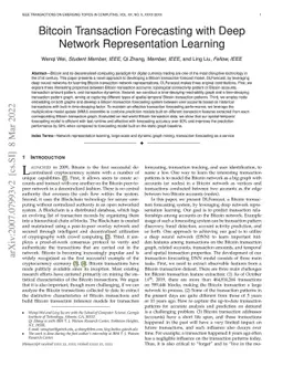 Bitcoin Transaction Forecasting with Deep Network Representation
  Learning