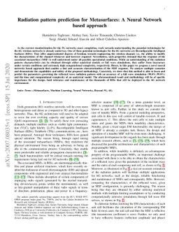 Radiation pattern prediction for Metasurfaces: A Neural Network based
  approach