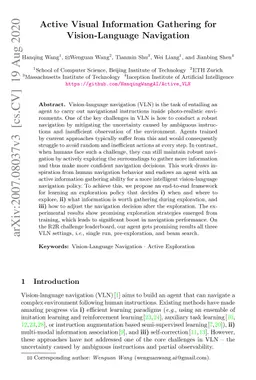 Active Visual Information Gathering for Vision-Language Navigation