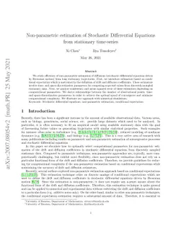 Non-parametric estimation of Stochastic Differential Equations from
  stationary time-series