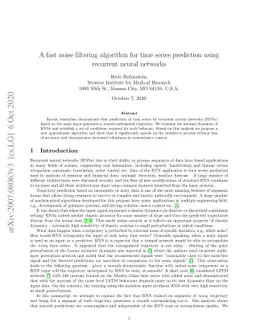 A fast noise filtering algorithm for time series prediction using
  recurrent neural networks