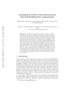 Learning End-to-End Action Interaction by Paired-Embedding Data
  Augmentation
