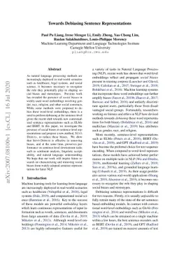 Towards Debiasing Sentence Representations