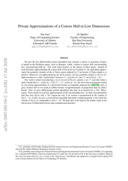 Private Approximations of a Convex Hull in Low Dimensions