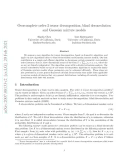 Overcomplete order-3 tensor decomposition, blind deconvolution and
  Gaussian mixture models