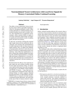 Neuromodulated Neural Architectures with Local Error Signals for
  Memory-Constrained Online Continual Learning