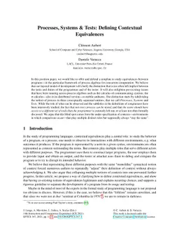 Processes, Systems and Tests: Defining Contextual Equivalences
