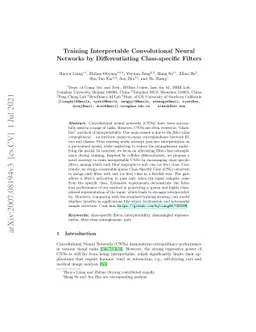 Training Interpretable Convolutional Neural Networks by Differentiating
  Class-specific Filters