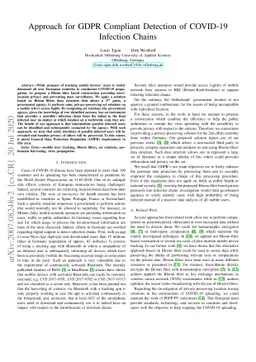 Approach for GDPR Compliant Detection of COVID-19 Infection Chains