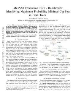MaxSAT Evaluation 2020 -- Benchmark: Identifying Maximum Probability
  Minimal Cut Sets in Fault Trees