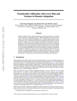 Transferable Calibration with Lower Bias and Variance in Domain
  Adaptation