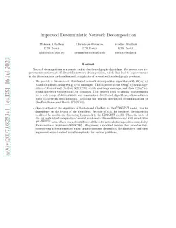 Improved Deterministic Network Decomposition