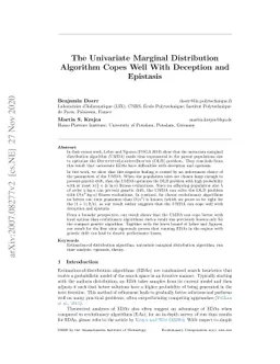 The Univariate Marginal Distribution Algorithm Copes Well With Deception
  and Epistasis
