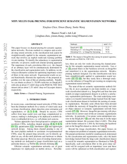 MTP: Multi-Task Pruning for Efficient Semantic Segmentation Networks