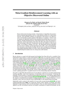 Meta-Gradient Reinforcement Learning with an Objective Discovered Online
