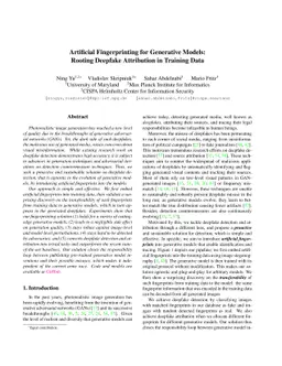 Artificial Fingerprinting for Generative Models: Rooting Deepfake
  Attribution in Training Data