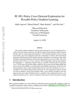 PC-PG: Policy Cover Directed Exploration for Provable Policy Gradient
  Learning