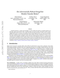 Do Adversarially Robust ImageNet Models Transfer Better?