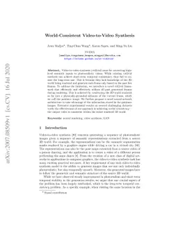 World-Consistent Video-to-Video Synthesis