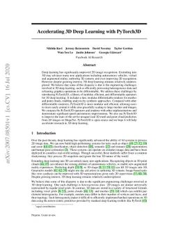 Accelerating 3D Deep Learning with PyTorch3D