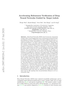 Accelerating Robustness Verification of Deep Neural Networks Guided by
  Target Labels