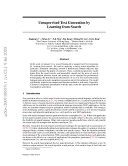 Unsupervised Text Generation by Learning from Search