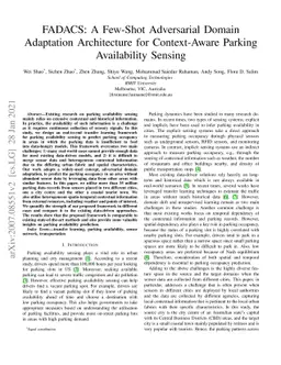 FADACS: A Few-shot Adversarial Domain Adaptation Architecture for
  Context-Aware Parking Availability Sensing