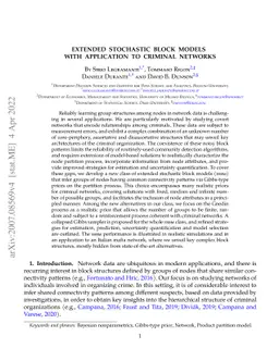 Extended Stochastic Block Models with Application to Criminal Networks